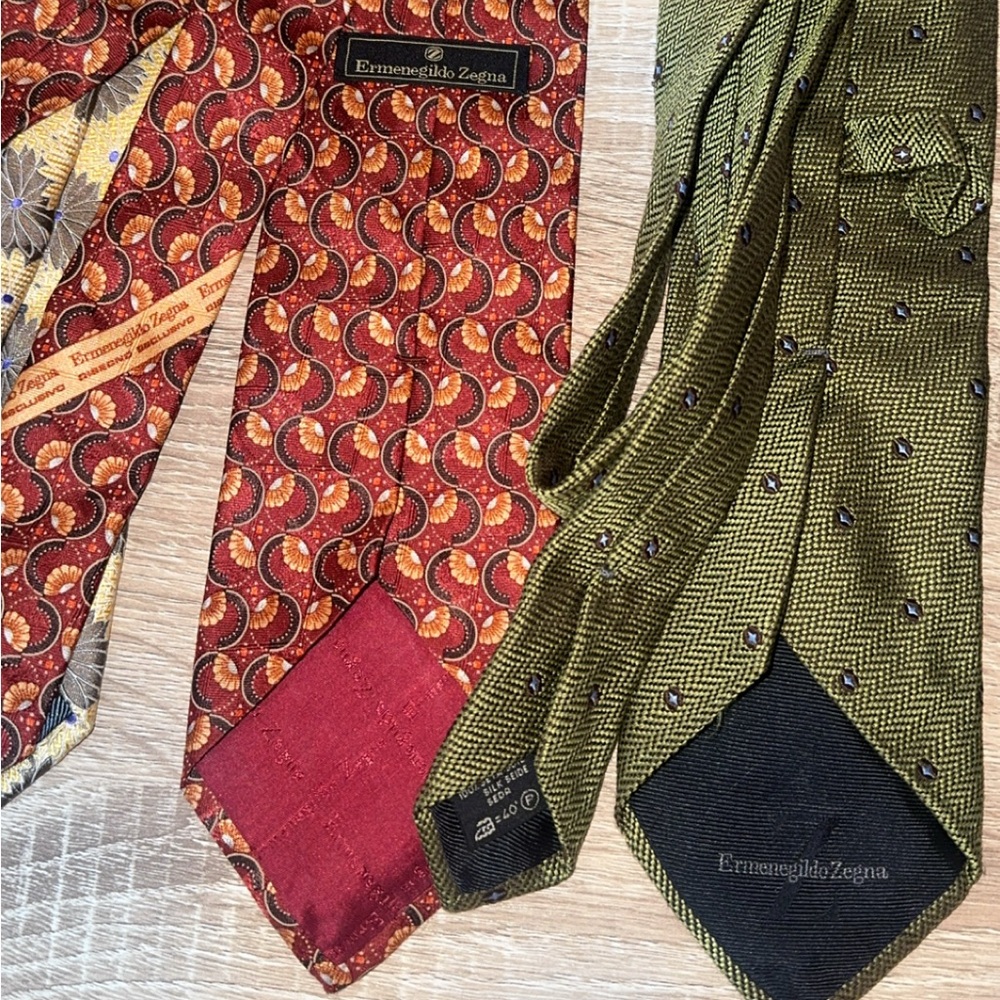 Bundle of 5 Ermenegildo‎ Zegna Designer Luxury Multicolor Neck Ties - Picture 6 of 13
